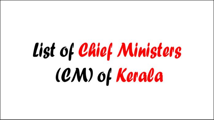 List of Chief Ministers of Kerala 1957-2024