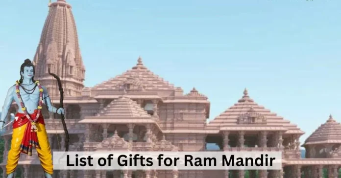List of Gifts and Donations across the World for Ram Mandir