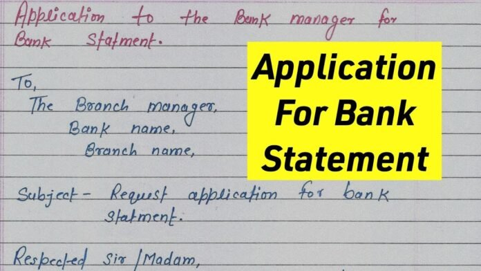 Application for Bank Statement