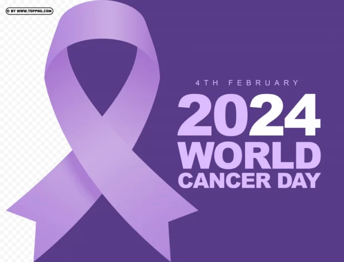 world cancer day 2024 logo in purple color