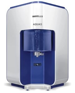 Havells AQUAS Water Purifier (White and Blue), RO+UF, Copper+Zinc+Minerals, 5 stage Purification
